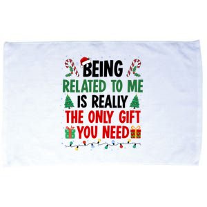 Being Related To Me Funny Christmas Family Xmas Microfiber Hand Towel