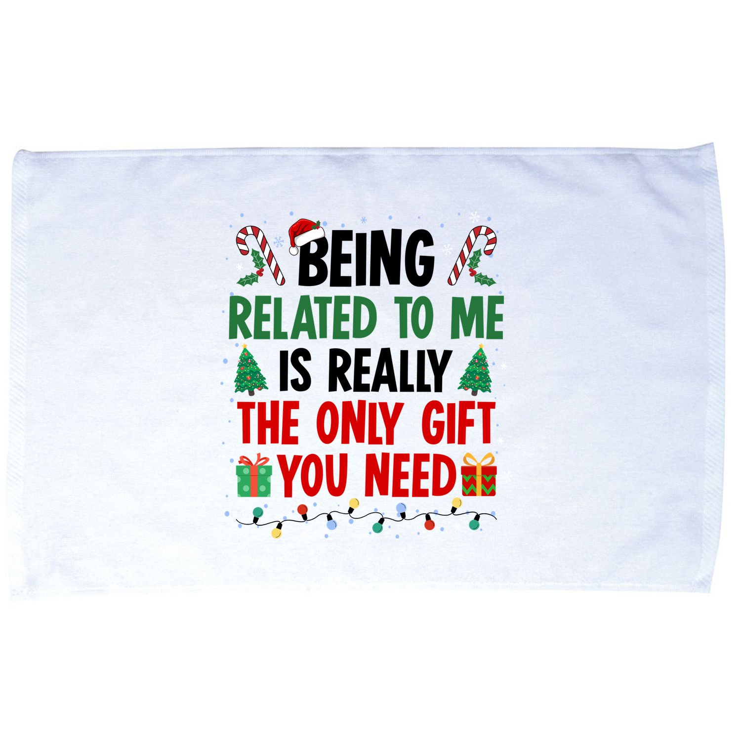 Being Related To Me Funny Christmas Family Xmas Microfiber Hand Towel