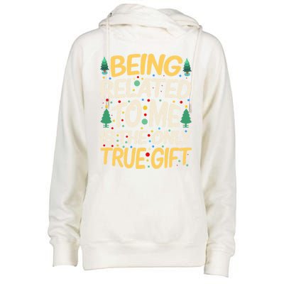 Being Related To Me Funny Christmas Saying Gift Womens Funnel Neck Pullover Hood