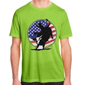 Bull Rider Trump Cute Gift Patriotic American Flag Trump Cow Gift Adult ChromaSoft Performance T-Shirt