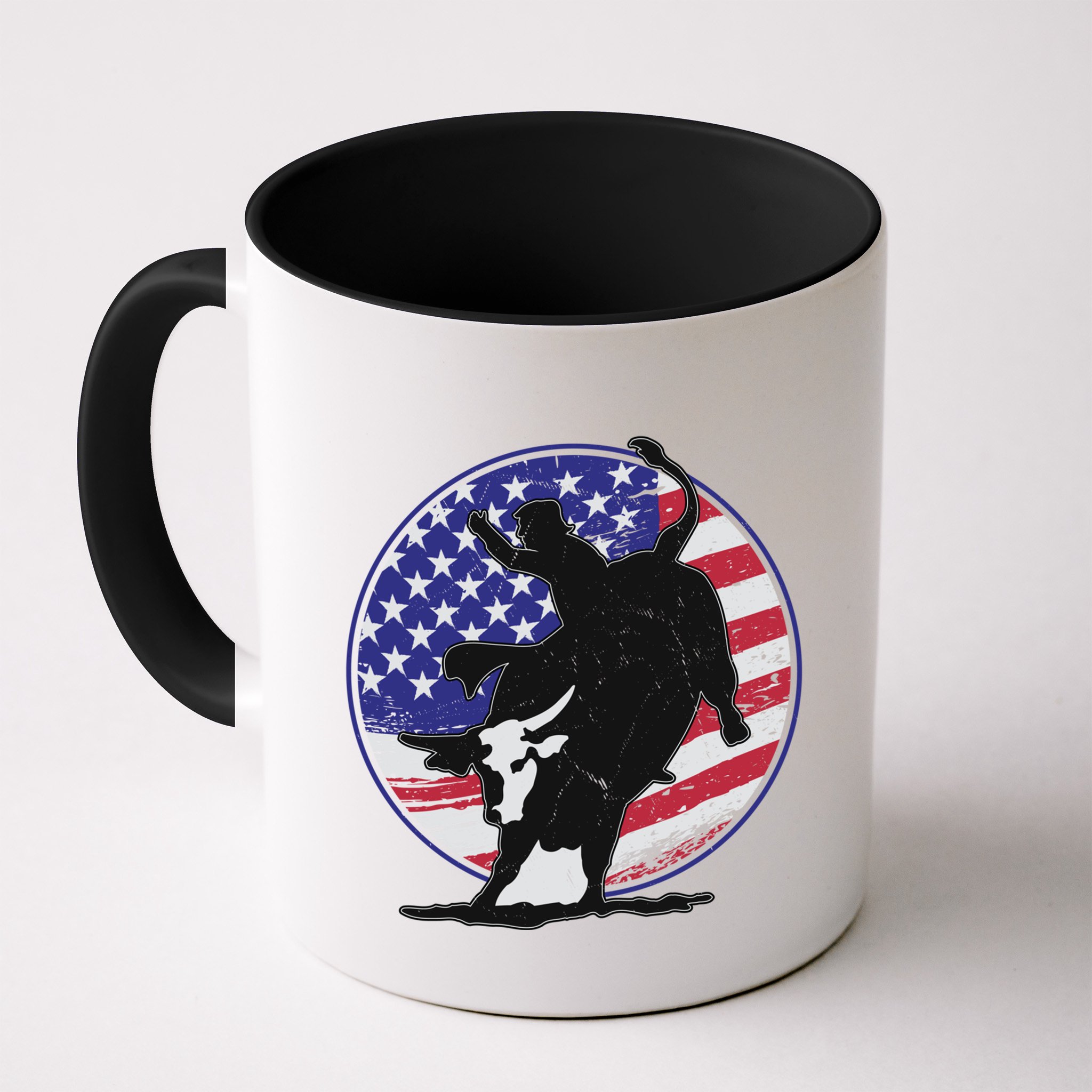 Bull Rider Trump Cute Gift Patriotic American Flag Trump Cow Gift Mug