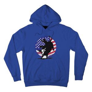 Bull Rider Trump Cute Gift Patriotic American Flag Trump Cow Gift Hoodie