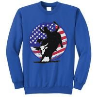 Bull Rider Trump Cute Gift Patriotic American Flag Trump Cow Gift Sweatshirt