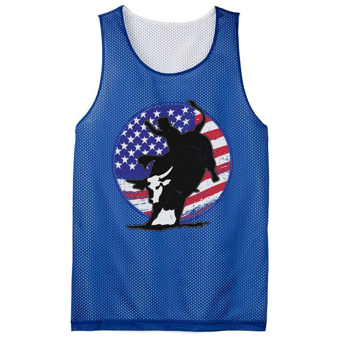 Bull Rider Trump Cute Gift Patriotic American Flag Trump Cow Gift Mesh Reversible Basketball Jersey Tank