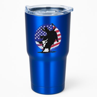 Bull Rider Trump Cute Gift Patriotic American Flag Trump Cow Gift Tumbler