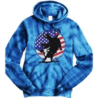 Bull Rider Trump Cute Gift Patriotic American Flag Trump Cow Gift Tie Dye Hoodie