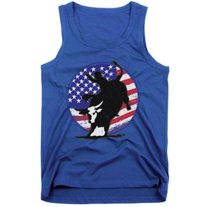 Bull Rider Trump Cute Gift Patriotic American Flag Trump Cow Gift Tank Top