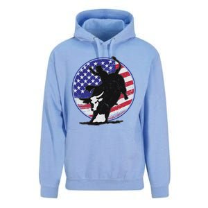 Bull Rider Trump Cute Gift Patriotic American Flag Trump Cow Gift Unisex Surf Hoodie