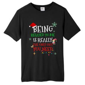 Being Related To Me Funny Christmas Family Cool Gift Tall Fusion ChromaSoft Performance T-Shirt