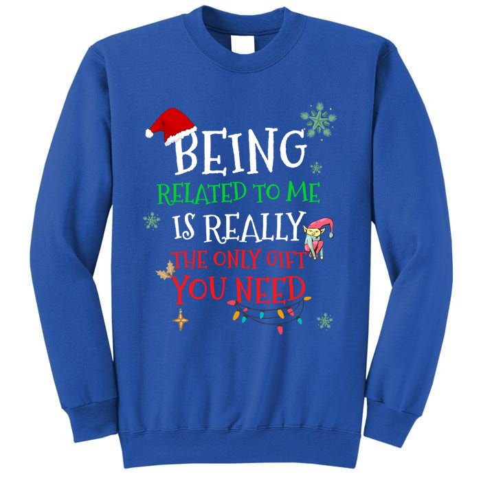 Being Related To Me Funny Christmas Family Cool Gift Sweatshirt