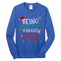 Being Related To Me Funny Christmas Family Cool Gift Tall Long Sleeve T-Shirt