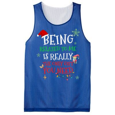 Being Related To Me Funny Christmas Family Cool Gift Mesh Reversible Basketball Jersey Tank