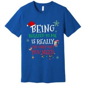 Being Related To Me Funny Christmas Family Cool Gift Premium T-Shirt