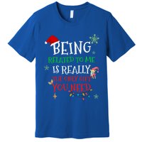 Being Related To Me Funny Christmas Family Cool Gift Premium T-Shirt