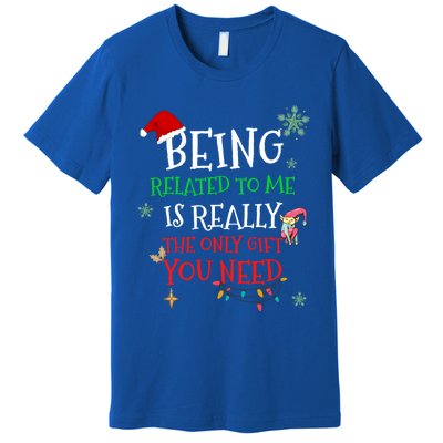 Being Related To Me Funny Christmas Family Cool Gift Premium T-Shirt