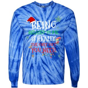 Being Related To Me Funny Christmas Family Cool Gift Tie-Dye Long Sleeve Shirt