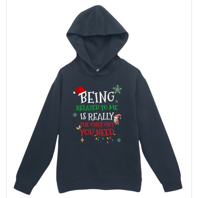 Being Related To Me Funny Christmas Family Cool Gift Urban Pullover Hoodie