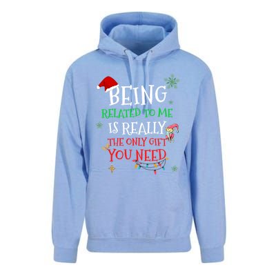 Being Related To Me Funny Christmas Family Cool Gift Unisex Surf Hoodie