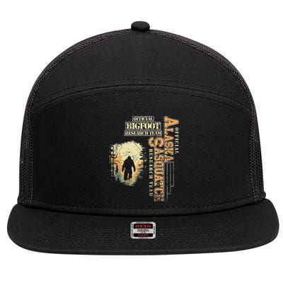 Bigfoot Research Team For Alaska Sasquatch Believer 7 Panel Mesh Trucker Snapback Hat