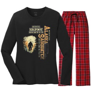 Bigfoot Research Team For Alaska Sasquatch Believer Women's Long Sleeve Flannel Pajama Set 