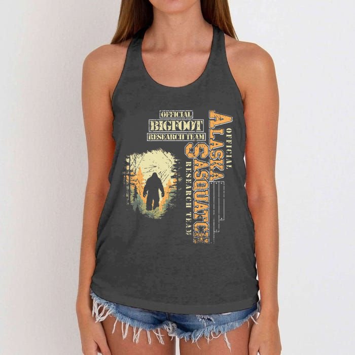 Bigfoot Research Team For Alaska Sasquatch Believer Women's Knotted Racerback Tank