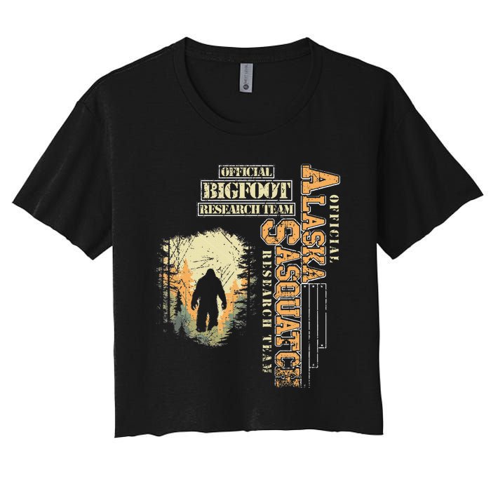 Bigfoot Research Team For Alaska Sasquatch Believer Women's Crop Top Tee