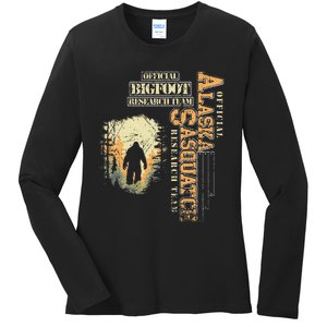 Bigfoot Research Team For Alaska Sasquatch Believer Ladies Long Sleeve Shirt