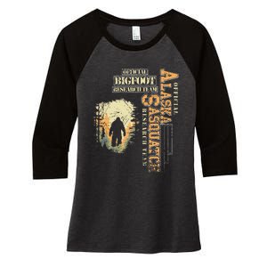 Bigfoot Research Team For Alaska Sasquatch Believer Women's Tri-Blend 3/4-Sleeve Raglan Shirt