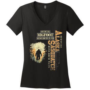 Bigfoot Research Team For Alaska Sasquatch Believer Women's V-Neck T-Shirt