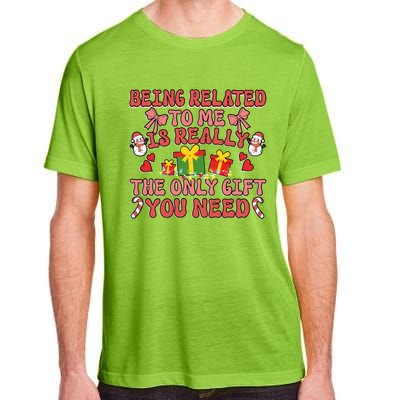 Being Related To Me Funny Christmas Family Xmas Groovy Gift Adult ChromaSoft Performance T-Shirt