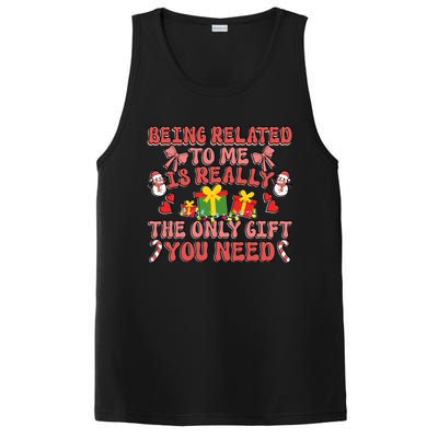 Being Related To Me Funny Christmas Family Xmas Groovy Gift PosiCharge Competitor Tank