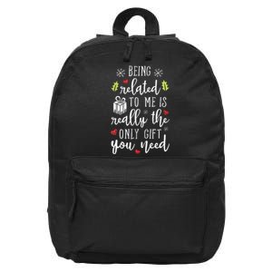 Being Related To Me Funny Christmas Family Xmas Pajamas Gift 16 in Basic Backpack