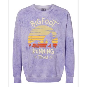 Bigfoot Running Team Yeti Sasquatch Colorblast Crewneck Sweatshirt