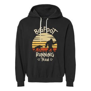 Bigfoot Running Team Yeti Sasquatch Garment-Dyed Fleece Hoodie