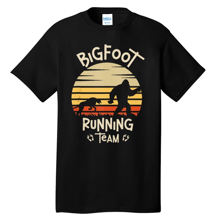 Bigfoot Running Team Yeti Sasquatch Tall T-Shirt