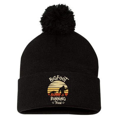 Bigfoot Running Team Yeti Sasquatch Pom Pom 12in Knit Beanie