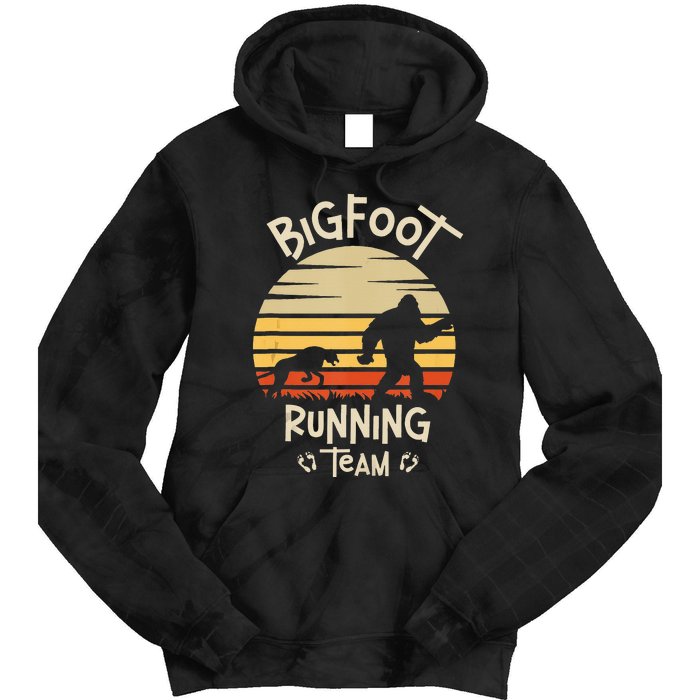 Bigfoot Running Team Yeti Sasquatch Tie Dye Hoodie