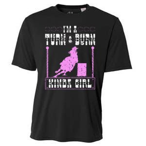 Barrel Racing Turn And Burn Cowgirl Rodeo Horse Barrel Racer Cooling Performance Crew T-Shirt