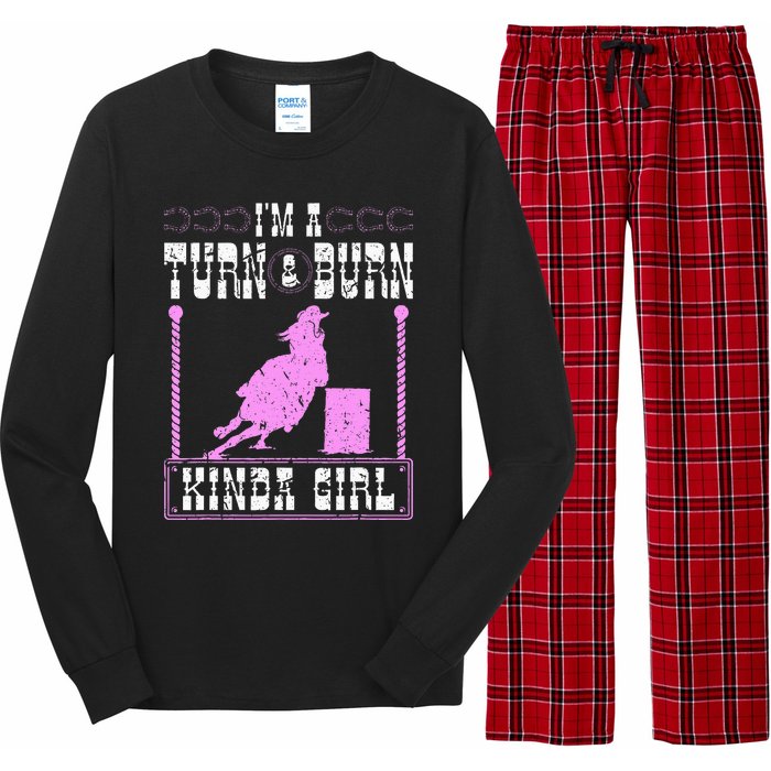 Barrel Racing Turn And Burn Cowgirl Rodeo Horse Barrel Racer Long Sleeve Pajama Set