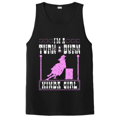 Barrel Racing Turn And Burn Cowgirl Rodeo Horse Barrel Racer PosiCharge Competitor Tank