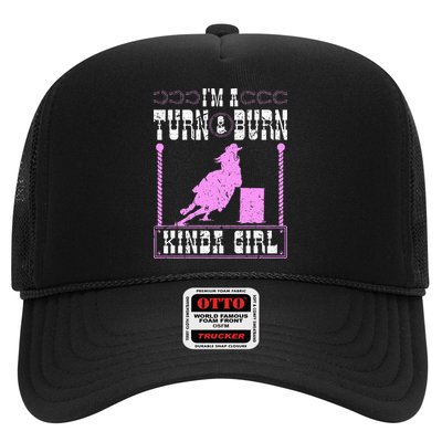 Barrel Racing Turn And Burn Cowgirl Rodeo Horse Barrel Racer Trucker Hat