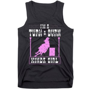 Barrel Racing Turn And Burn Cowgirl Rodeo Horse Barrel Racer Tank Top