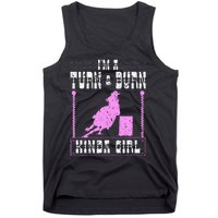 Barrel Racing Turn And Burn Cowgirl Rodeo Horse Barrel Racer Tank Top