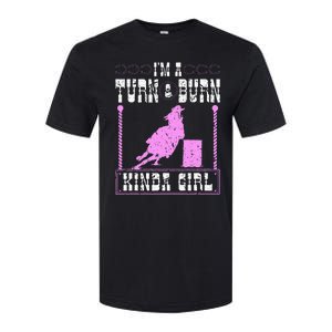 Barrel Racing Turn And Burn Cowgirl Rodeo Horse Barrel Racer Softstyle CVC T-Shirt