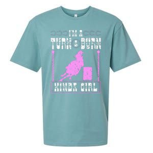 Barrel Racing Turn And Burn Cowgirl Rodeo Horse Barrel Racer Sueded Cloud Jersey T-Shirt