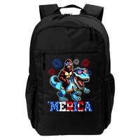 Bigfoot Riding Trex 4th Of July Merica Backpack
