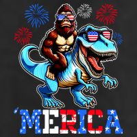 Bigfoot Riding Trex 4th Of July Merica 25L Jumbo Tote