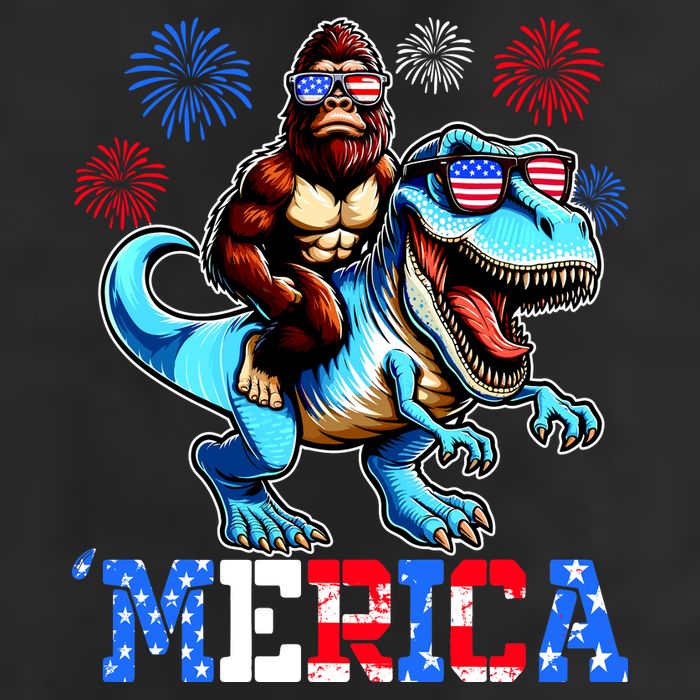 Bigfoot Riding Trex 4th Of July Merica 25L Jumbo Tote