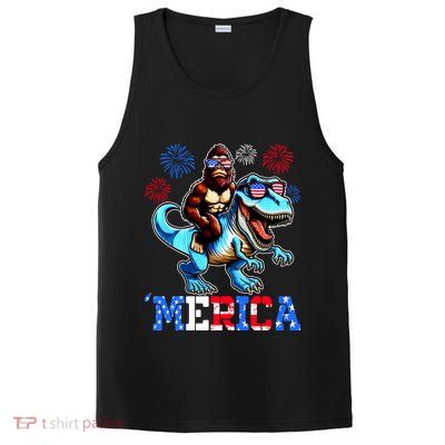 Bigfoot Riding Trex 4th Of July Merica PosiCharge Competitor Tank