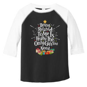 Being Related To Me Funny Christmas Xmas Family Pajamas Gift Toddler Fine Jersey T-Shirt